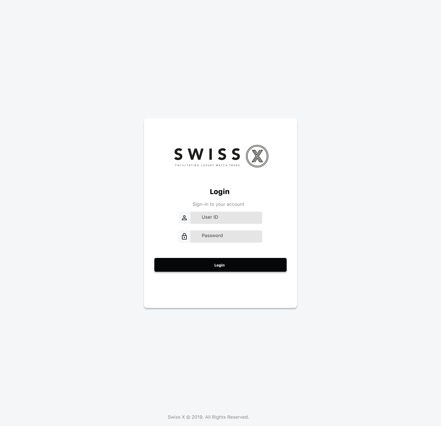 Login Screen - Swiss X